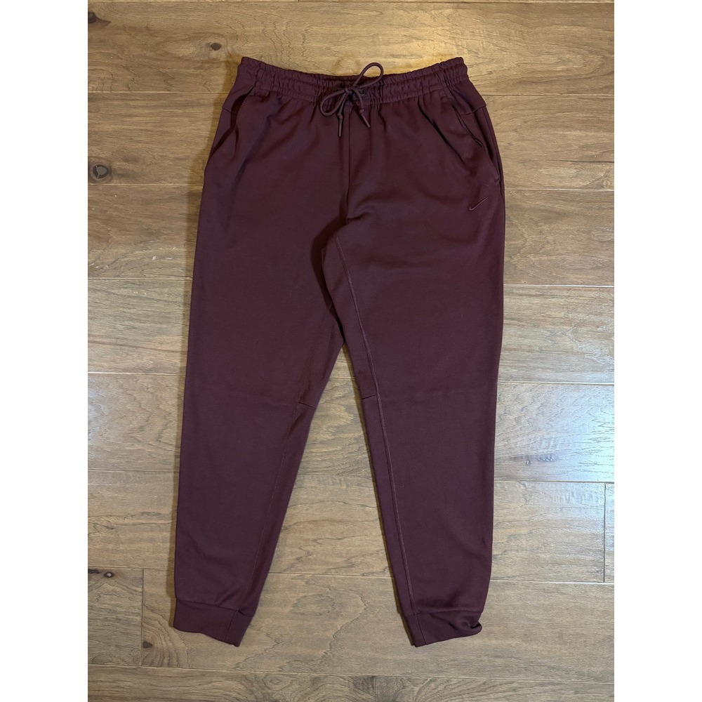 Nike Mens Dri-FIT Tapered Joggers Burgundy Maroon Sweatpants Medium